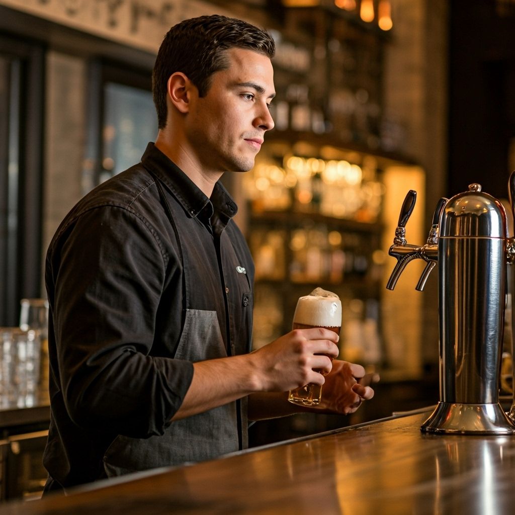 Bartender pouring beer